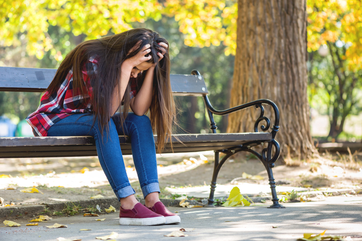 woman struggling with mental health