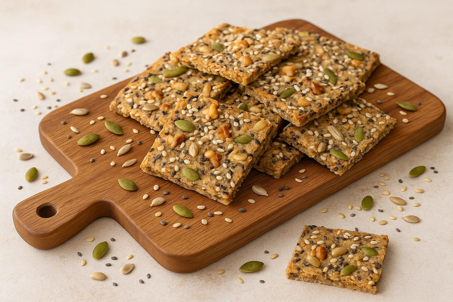 healthy seed and nut crackers